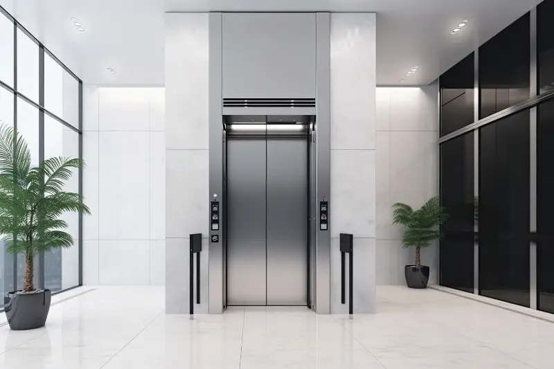 Interior view of a modern elevator