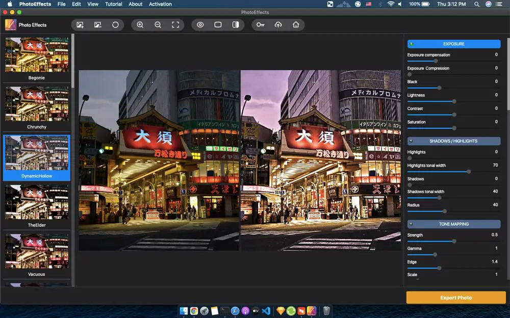 Screenshots of Photo Effects for Mac