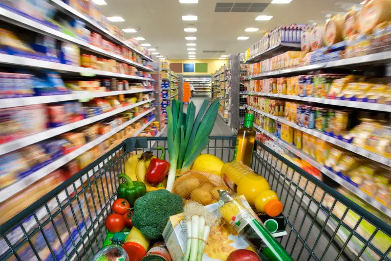 Shopping cart in the supermarket