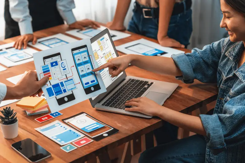 User interface development team planning for user-friendly UI design