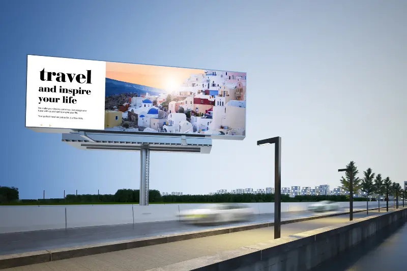 Advertising travel billboard