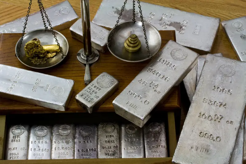 Homestake Mining Company silver bullion bars