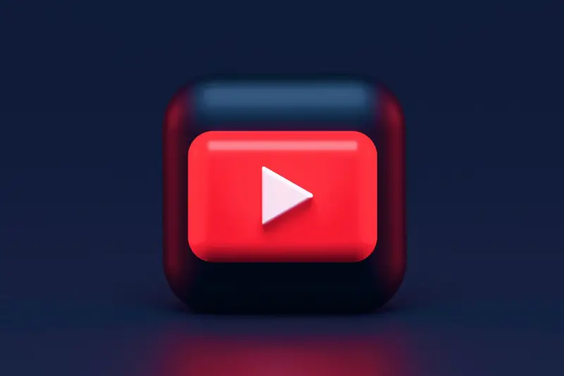 YouTube Dark Mode 3D icon concept.