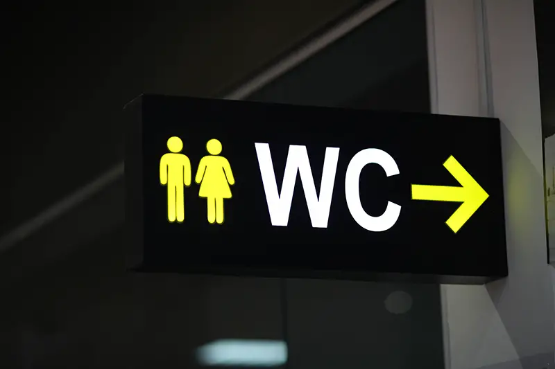 Men and women WC signs for restroom