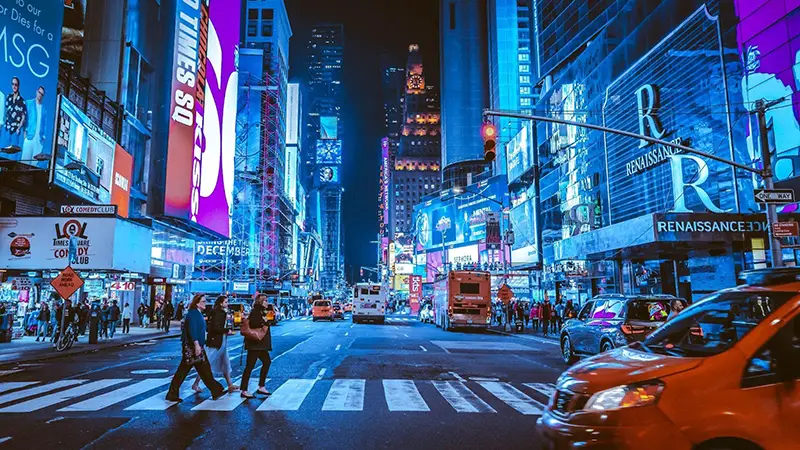 New York time square during night time