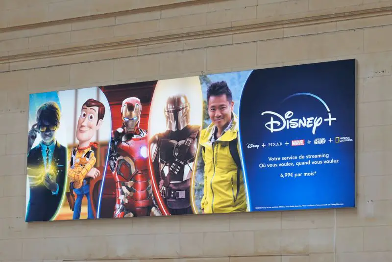 Disney plus logo brand and text sign