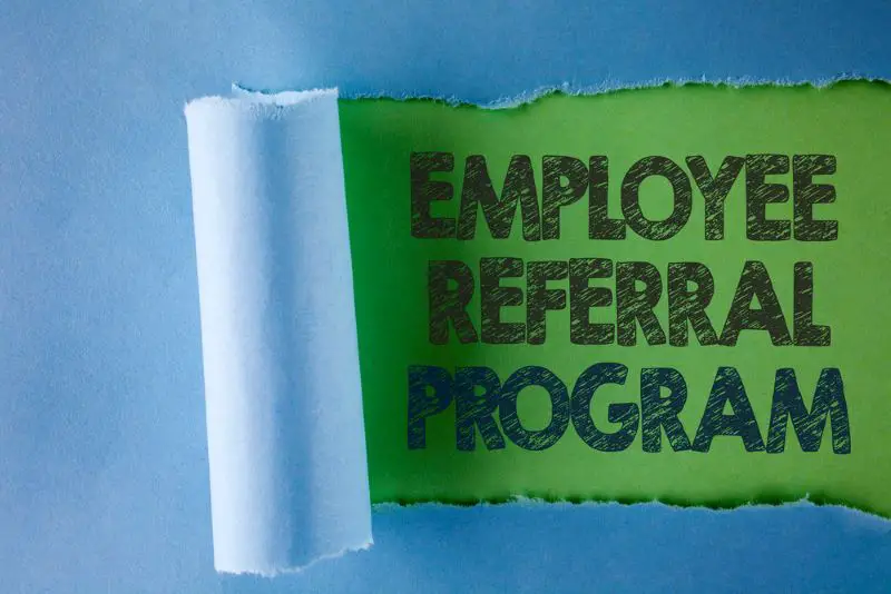 Conceptual hand writing showing Employee Referral Program