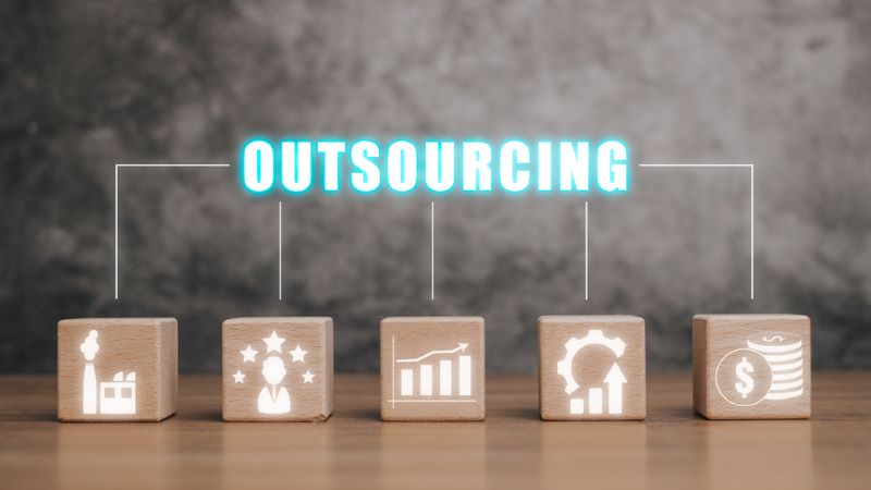 Outsourcing Global Recruitment Business and internet concept