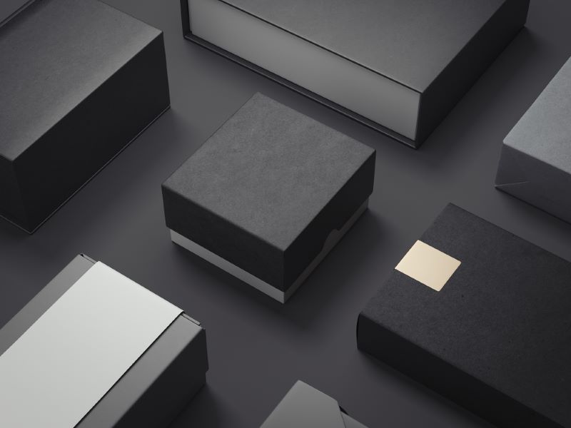 Black set of luxury packages