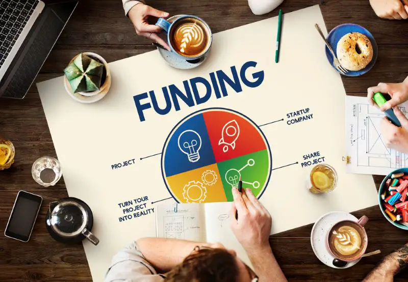 Table with poster with Funding