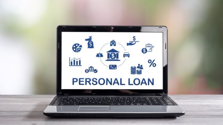 Personal loan concept shown on a laptop screen