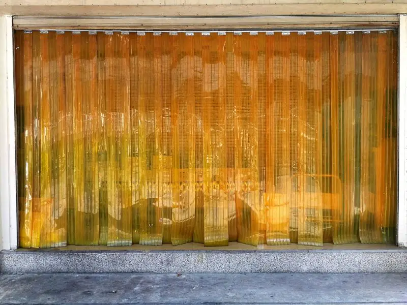 Yellow/orange PVC strip curtain