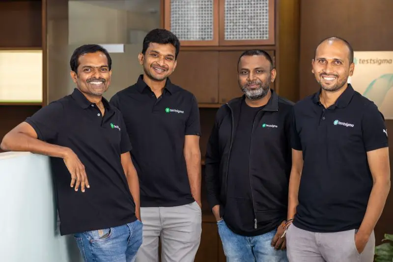 Testsigma Founders L to R - Rajesh Reddy, Rukmangada Kandyala, Vikram Chaitanya P, Pratheep Velicherla