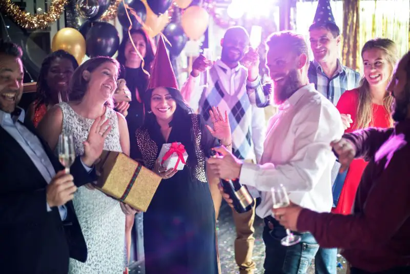 Group of adults celebrating a milestone party