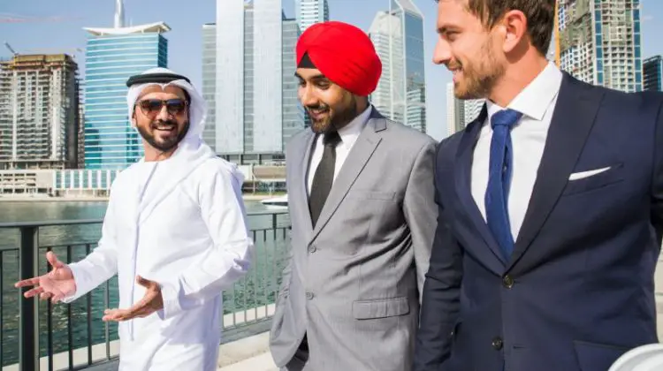 Multi-ethnic business team meeting in Dubai